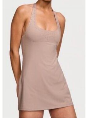 Victoria's Secret Sport Essential Perforated Halter Active Dress Nude